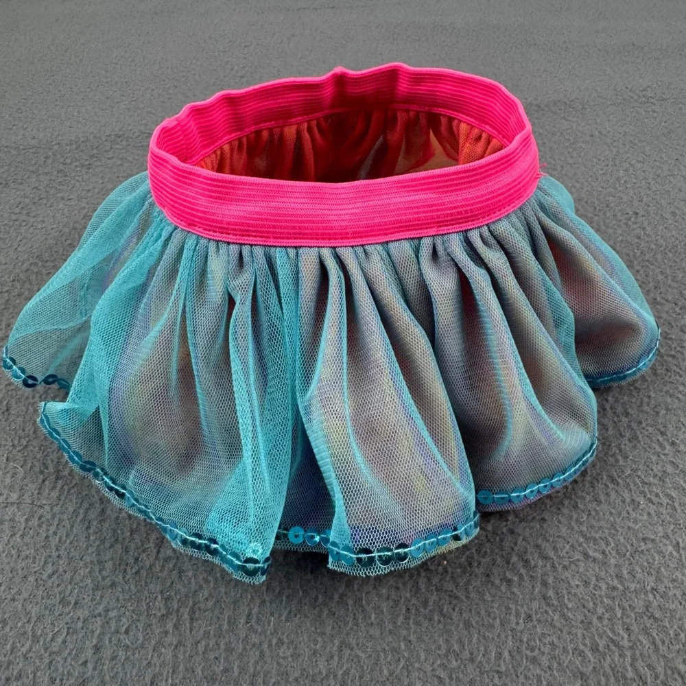 Build-A-Bear Workshop Tutu and Shoes Set‎ Unisex OS Rainbow Sequin Glitter Mesh